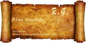Riez Gusztáv névjegykártya